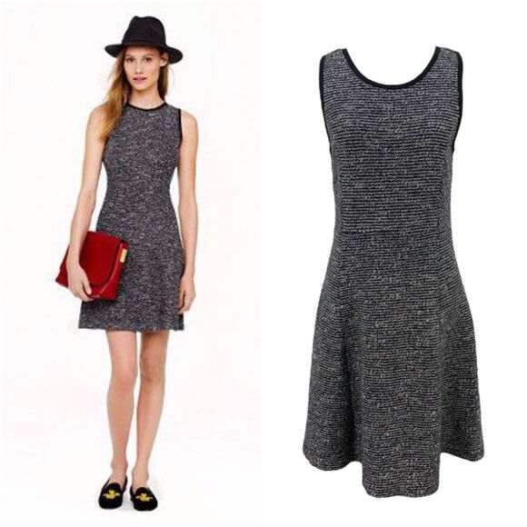 J. Crew Sleeveless Tweed Flare Dress - Picture 1 of 11